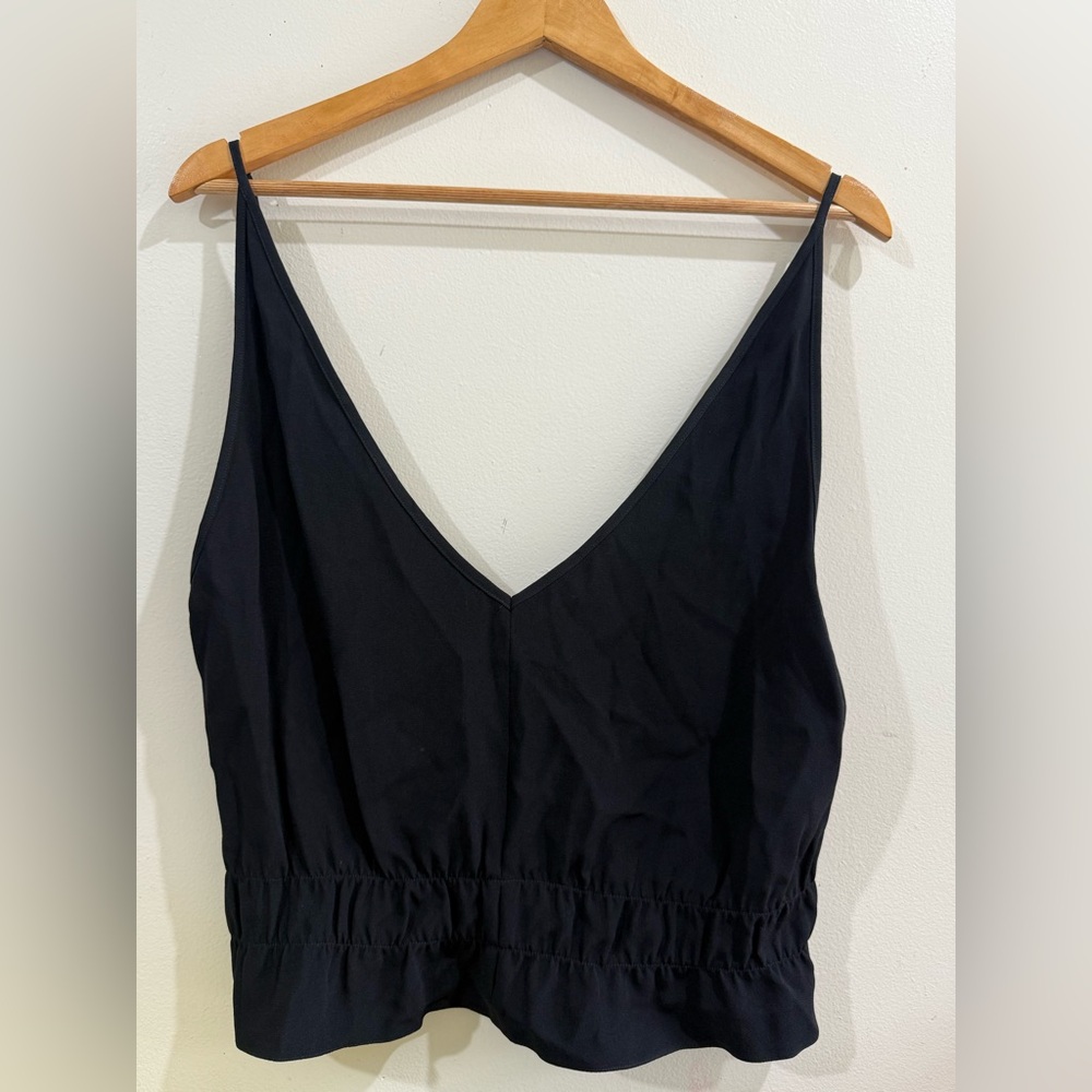 Vanessa Bruno Black V-Neck Spaghetti Strap Camisole